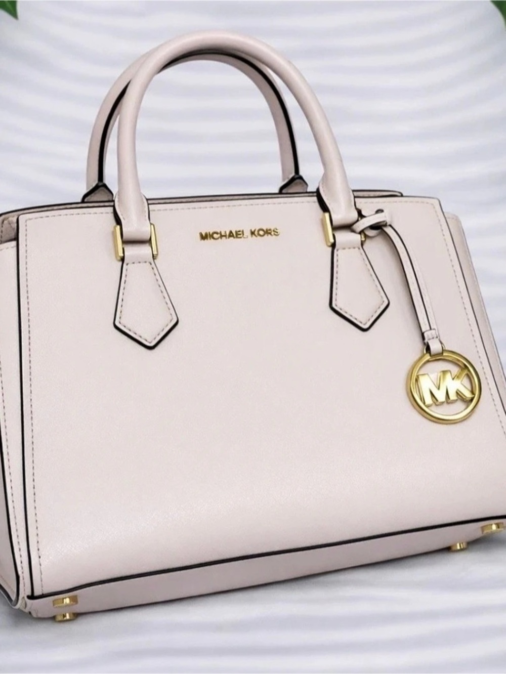 Michael Kors Mercer Medium Saffiano Leather Accordion Satchel Pink